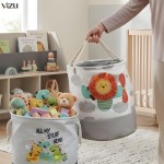 Cesto Organizador Infantil Dobrável para Brinquedos e Roupas 40x35cm (Dino) - Imagem 4
