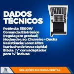 LORENZETTI Chuveiro Acqua Duo Ultra 127V 5500W, 7510106 - Preto/Cromado - Imagem 3