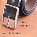 Cinto Masculino Dupla Face Couro Legítimo - Imagem 4