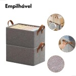 Cesto Organizador Multiuso Dobrável 25L Com Alça, Caixa Organizadora Para Roupas, Guarda Roupa, Gavetas, Brinquedos (2) - Imagem 3