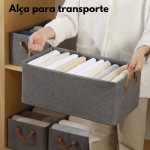 Cesto Organizador Multiuso Dobrável 25L Com Alça, Caixa Organizadora Para Roupas, Guarda Roupa, Gavetas, Brinquedos (2) - Imagem 4