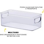 Cesta Organizadora Em Acrílico transparente Multiuso - 23cm x 11cm x 8cm - Imagem 3