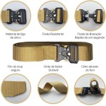Cinto Masculino Militar Tático Premium Fivela Metal Engate Rápido Nylon Unisex Ajustável Resistente Tipo Policia Civil Exército Bope Guarda Nacional Bombeiro Modelo Americano Calça - Imagem 4