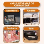Kit 4 Cestos Organizador Multiuso EmpilháVel ArmáRio Gaveta Lavanderia，2 Litros(Preto 2 Litros) - Imagem 3