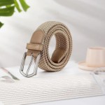 Cinto Masculino Elástico de Lona Tático com Fivela de Metal e Ponteiras em Couro - Trançado Versátil Unissex Casual para Uso Diário - Imagem 5