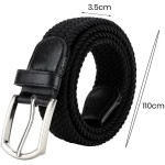Cinto Masculino Elástico de Lona Tático com Fivela de Metal e Ponteiras em Couro - Trançado Versátil Unissex Casual para Uso Diário - Imagem 8