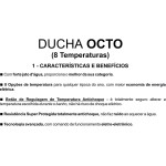 Ducha Elétrica KDT Octo 8T 8800W 220V 8 Temperaturas Chuveirinho Mangueira Desviador Silenciosa Chuveiro Branca Brilho - Imagem 5
