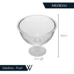 WOLFF - Saladeira de Cristal com Pé 21cm x 19cm - Linha Pearl - Imagem 3