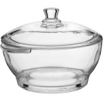 SALADEIRA COM TAMPA VIDRO 1L 12x19x19cm TRANSPARENTE - Imagem 3