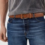 Cinto masculino de couro legítimo, feito à mão, 100% couro bovino, designs modernos e clássicos para trabalho, negócios e casual - Imagem 3
