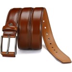 Cinto masculino de couro legítimo, feito à mão, 100% couro bovino, designs modernos e clássicos para trabalho, negócios e casual - Imagem 4