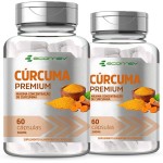 2 Potes Curcuma Longa 100% Curcumina Pura 500Mg 60 Cápsulas Ecomev