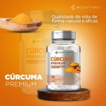 2 Potes Curcuma Longa 100% Curcumina Pura 500Mg 60 Cápsulas Ecomev - Imagem 2