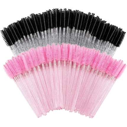 200 varinhas de rímel descartáveis para escova de cílios, aplicador de extensão de sobrancelha, vermelho, preto, Tbestmax