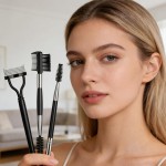 3 peças de escova de sobrancelha, separador de cílios, pente de sobrancelha e spoolie de cílios profissionais para remover rímel - Imagem 2