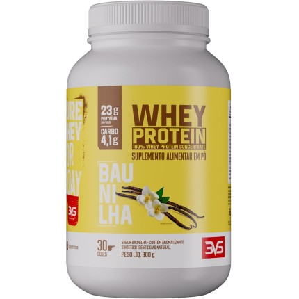3VS Nutrition Whey 100% Concentrado 900g Sabor Baunilha