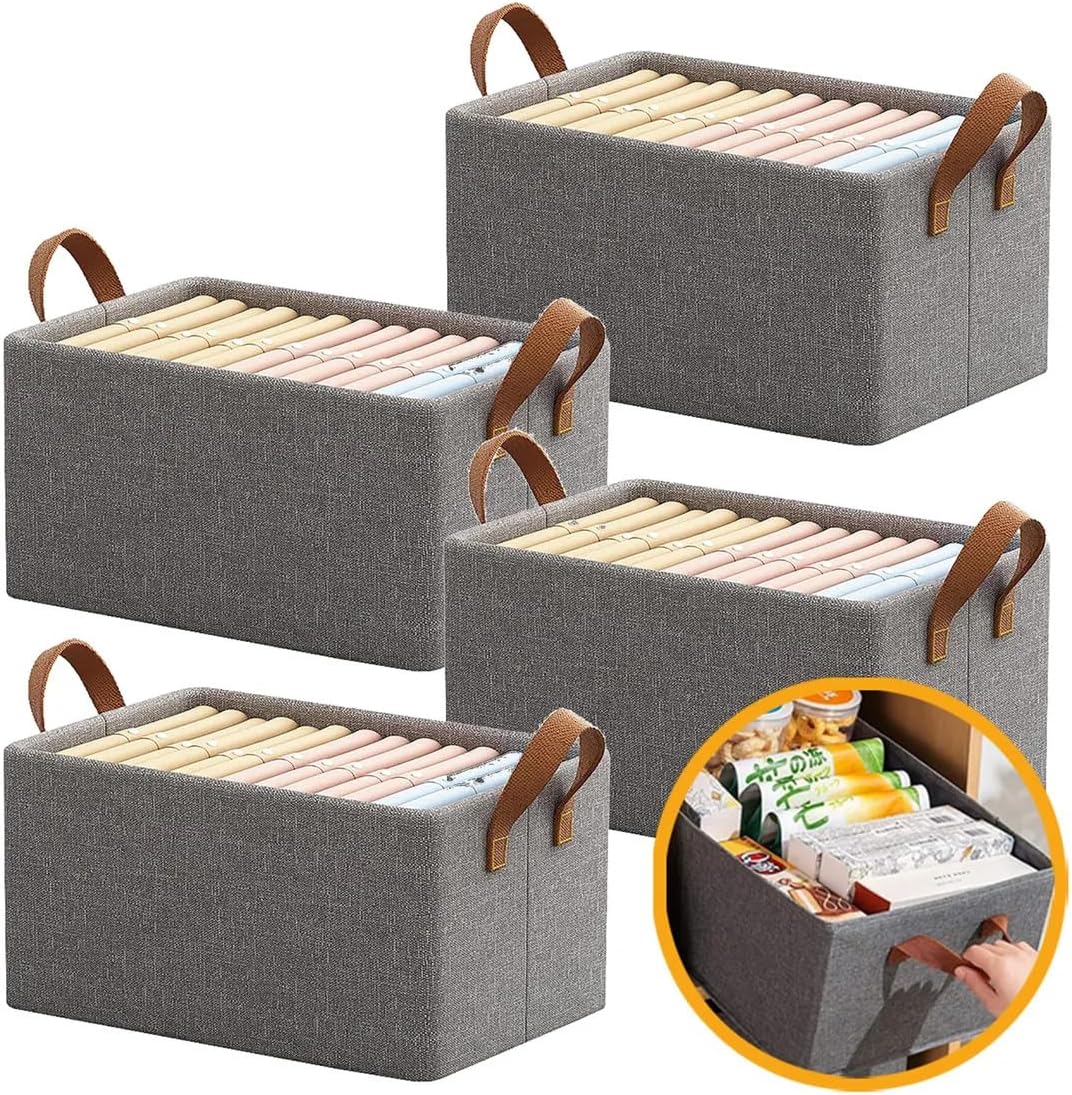 4-Caixas-Organizadoras-Dobraveis-para-Guarda-Roupa-e-Gavetas-–-Cestos.jpg 4 Caixas Organizadoras Dobráveis para Guarda-Roupa e Gavetas – Cestos Organizadores em Tecido com Alças, Cinza, Multiuso para Roupas e Closet (Reforçado)