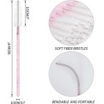 50 pincéis de cílios de cristal, varinhas de rímel rosa, kits de maquiagem descartáveis para aplicar rímel, extensões de cílios e pincel de sobrancelha