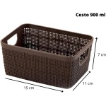 6 Cestos Organizadores Multiuso Decorativo Rattan Home Organizer 2P-2M-2G Cor: Marrom - Imagem 2
