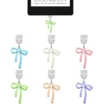 6 peças de pingentes de plugue de poeira para Kindle, laço fofo tipo C, plugues decorativos para poeira, acessórios de coquete, berloque para Kindle e telefones, amantes de livros, leitores, presente