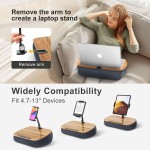 Almofada de colo de suporte para tablet ERGONOV, aconchegante, com braço ajustável, 360°, mesa de colo para leitura sem usar as mãos na cama, sofá, para Kindle/iPad/celular de 4,7-13” (cinza) - Imagem 2