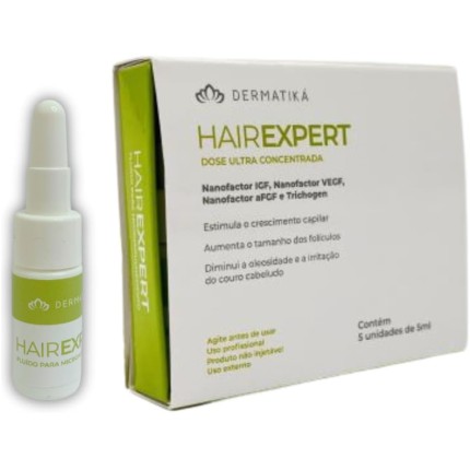Ampola Crescimento Capilar Hair Expert Dose Ultra Concentrada 5uni 5ml Dermatiká Cabelo Renovado