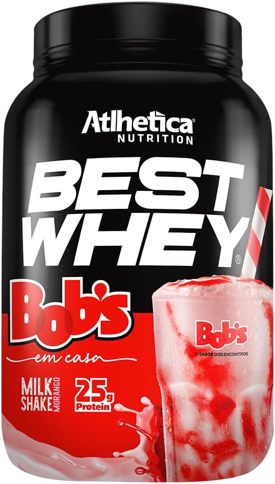 Atlhetica-Nutrition-Best-Whey-Bobs-Milk-Shake-Morango-Proteina-em.jpg Atlhetica Nutrition Best Whey Bobs Milk Shake Morango, Proteína em Pó, 25g Proteína, 900g