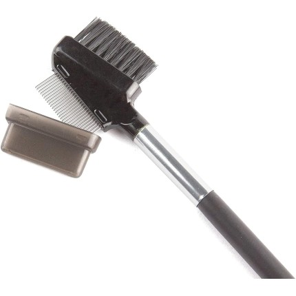 Beauty7 Escova de cílios escova de sobrancelha Spoolie escova de cílios reutilizável pente duplo aço inoxidável aplicador de rímel ferramenta de maquiagem sobrancelha cílios