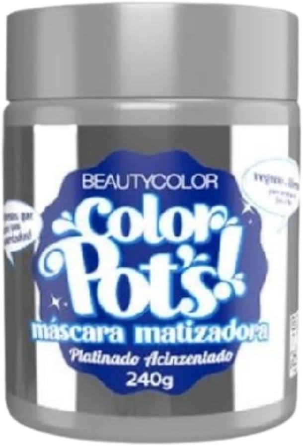 Beautycolor-Color-Pots-Mascara-Matizadora-Platinado-Acizentado-–-Neutraliza-Amarelados.jpg Beautycolor Color Pot’s Máscara Matizadora Platinado Acizentado – Neutraliza Amarelados, Brilho e Hidratação – 240g