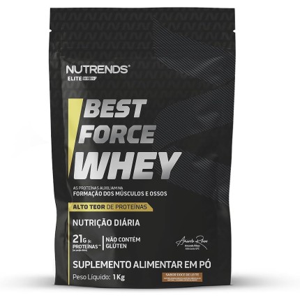 Best Force Whey Refil 1KG, WPC Fonte de Proteínas, Nutrends, Doce de Leite