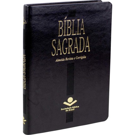 Bíblia Sagrada ARC | SBB | Capa em couro sintético, preta: Almeida Revista e Corrigida (ARC)