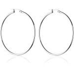 Brinco Argola Grande Feminina Aço inoxidável 316l Antialérgico Hipoalérgico Cor Prata Resistente Duravel Facil Limpeza