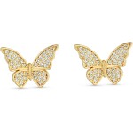 Brinco Borboleta Pedra de Zircônia Cravejada Semi Joia Banhado Ouro 18k, Ideal para Presente, Perfeito para adicionar Sofisticação e Estilo, Designer Elegante e Charmoso