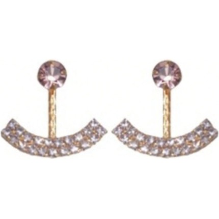 Brinco Ear Cuff Lilás Folheado Ouro 18k Antialérgico