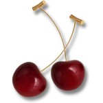Brinco Feminino Cereja "Cherry" Par em Formato de Cereja Banhado a Ouro 14K – Design Delicado, Elegante e Estilo Moderno