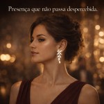 Brinco Feminino Pendente Floral em Cristal Lapidado Prata 3,8cm Elegante para Casamento, Formatura e Eventos - Imagem 2