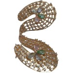 Brinco Feminino em V com Cristais e Mini Zircônias, Banho de Ouro 18k, Design Moderno - Imagem 2