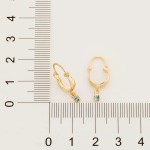Brinco Rommanel Banhado A Ouro 18k Pequena Argola Com Crista Azul Pendurado Adulto/Infantil 523201 - Imagem 2