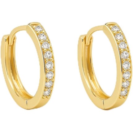 Brinco de Argola Mini Zircônia Cor:Dourado