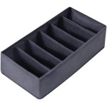 Caixa Cesto Organizador 6 Divisorias Cinza Armazenamento 30x15x10 Dobrável -Ideal Para Roupas Intimas, Gravatas, Meias, Roupas Bebes, Camisetas, Objetos Pequenos, Acessórios (1)