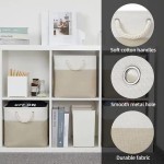 Caixa Cesto Organizador De Tecido Linho dobrável Offwhite Alça Algodão Trançado (33x33x33cm) - Imagem 2