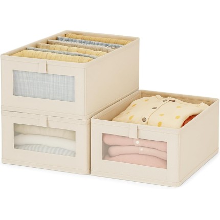 Caixa Organizadora 18L Dobrável com Visor Transparente | Cesto Multiuso para Closet, Armário, Lavanderia e Quarto (3)