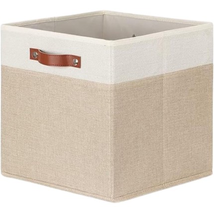 Caixa Organizadora Premium em Linho – Dobrável, Estruturada e Elegante (30x30x30cm)- Bege
