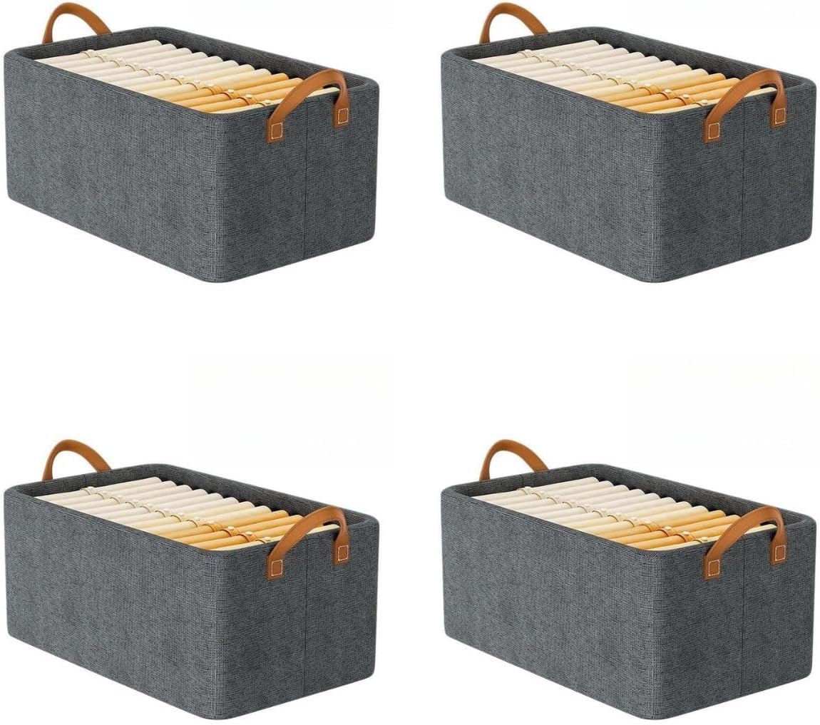 Caixa-Organizadora-de-Tecido-com-Alcas-Cesto-Multiuso-Grande-em.jpg Caixa Organizadora de Tecido com Alças, Cesto Multiuso Grande em Cinza, Organizador Dobrável para Armário e Guarda Roupa, 25 Litros, com Alças em Couro (4)