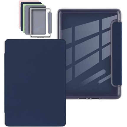 Capa Para Kindle Paperwhite 12ª Geração e Kindle Colorsoft 7 Polegadas Acrilíco (SA569P, SA568B, SA58CB, SA59CP) Função Liga/Desliga - Fechamento Magnético - Sistema de Hibernação (Marinho)