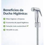 CasaFonseca Ducha Higiênica Bidê para Banheiro Lavabo Chuveirinho com Mangueira Flexível de 1,20m Econômica Prática e Sustentável Premium com Suporte de Parede e Kit de Fixação - Imagem 2