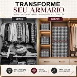 Cesto Organizador De Roupas Dobrável Grande Caixa Organizadora Multiuso Lavanderia Quarto Guarda Roupas Brinquedos Compacto Resistente Tecido Respirável Alta Capacidade (58x48) - Imagem 2