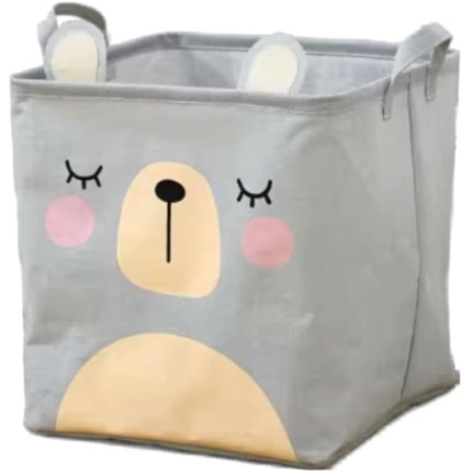 Cesto Organizador Dobrável Infantil 30x30-4 Modelos Disponíveis (Tigre, Raposa, Coelho, Urso) - Impermeável (Urso)