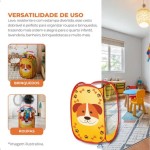 Cesto Organizador Dobrável Telado Organizador de Brinquedos e Roupas Tema Cachorro Multiuso Cesto Brinquedos e Roupas Suja Cestos de Armazenamento - Imagem 2
