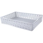 Cesto Organizador Rattan Multiuso Armário Gaveta Lavanderia G (34x25) (Translúcido)